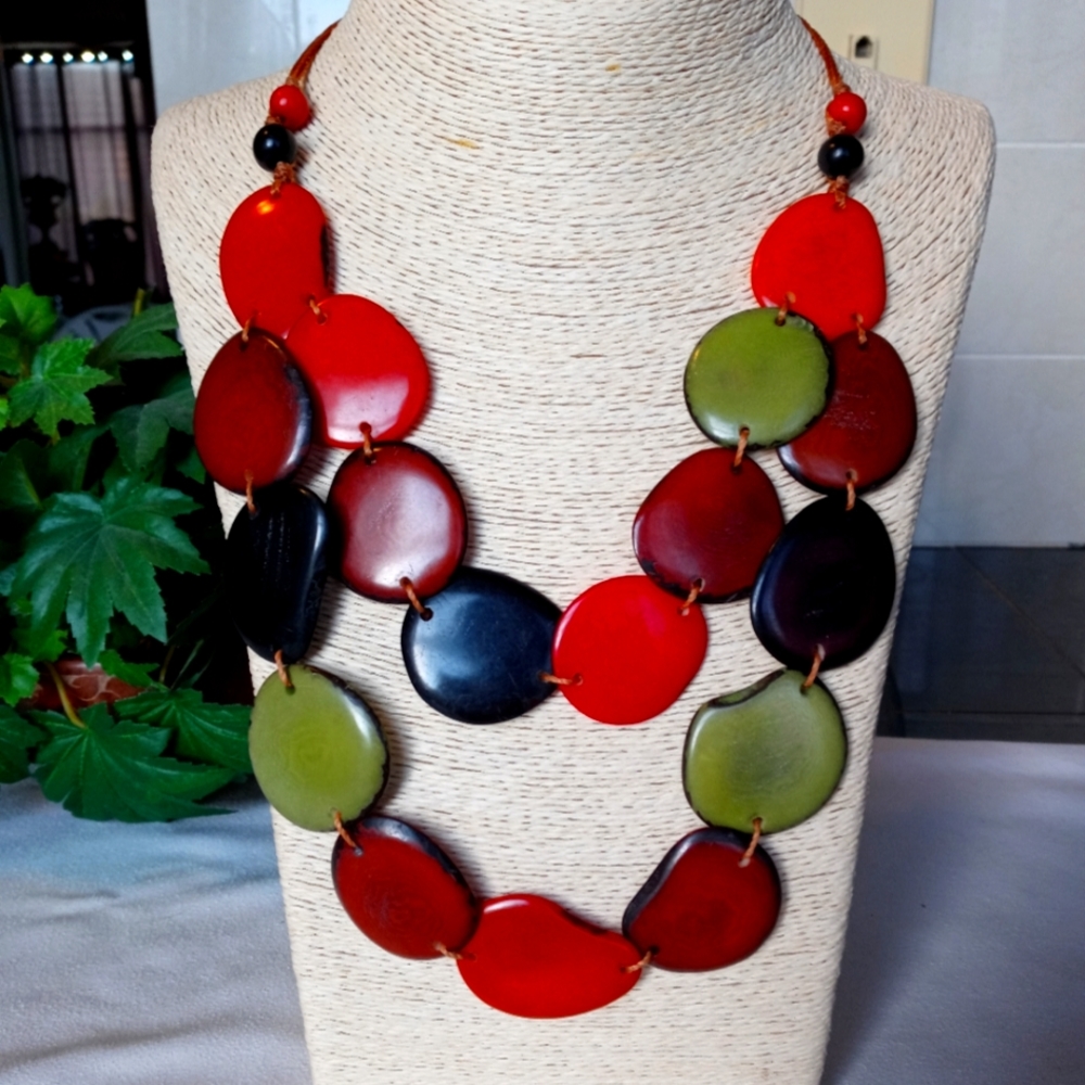 Artisanal Tagua nut Necklace Organic jewelry